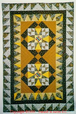 picture of a brown and yellow quilt