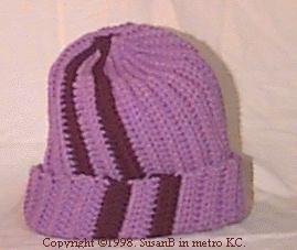 crocheted ribbed cap