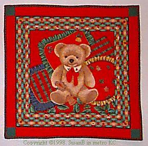 quilt made from a preprinted bear panel